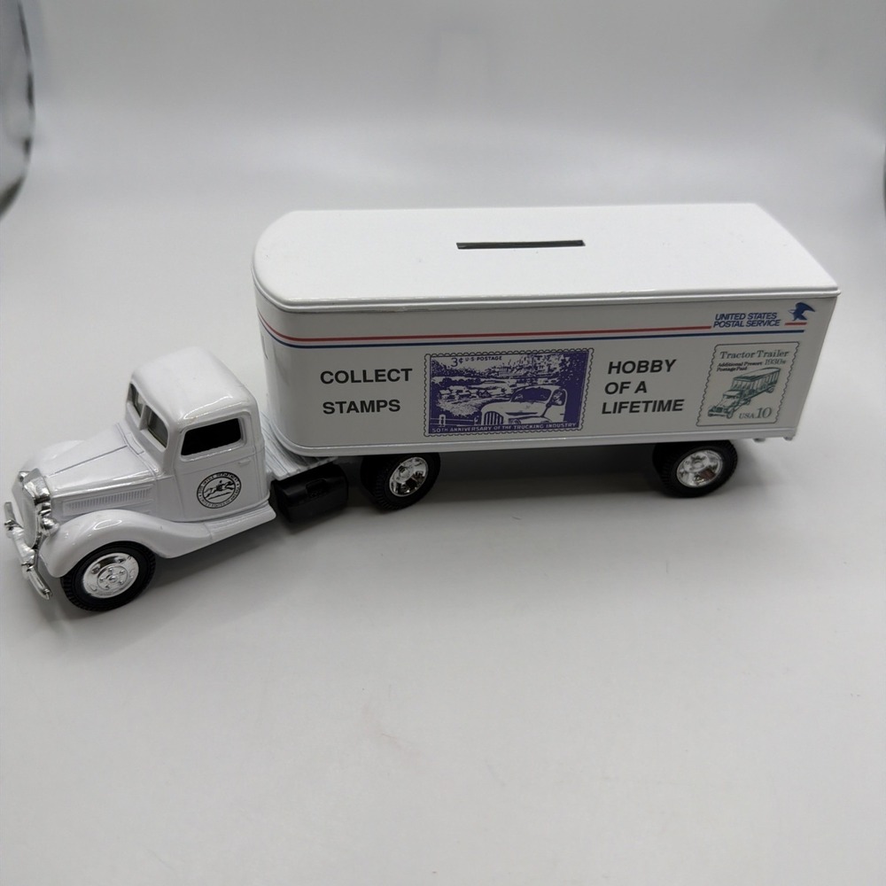 Ertl 1937 Replica‎ United States Postal Service Ford Trick & Trailer Bank Metal